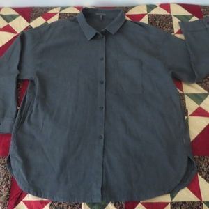 oska womens button up oversized top shirt pocket detail sz 3